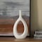 Uniquewise Contemporary White Ceramic Unique Shaped Flower Table Vase Centerpiece, 11 Inch QI004363.L.WT - alternate 2